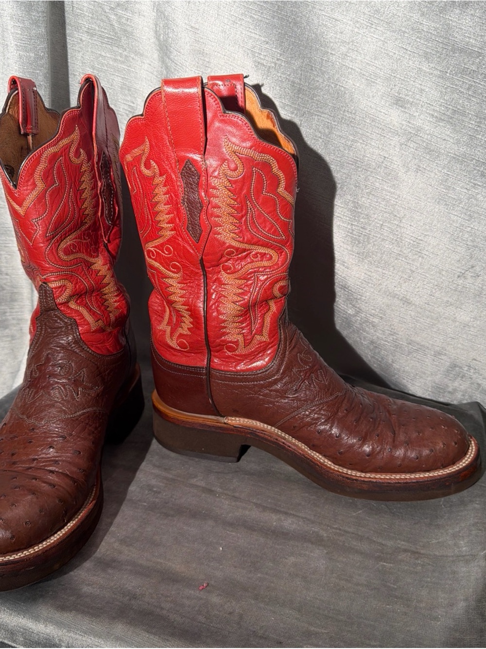 Vintage Lucchese 2000 Women’s Exotic Ostrich Cowboy Boots Made In USA Size 9.5B